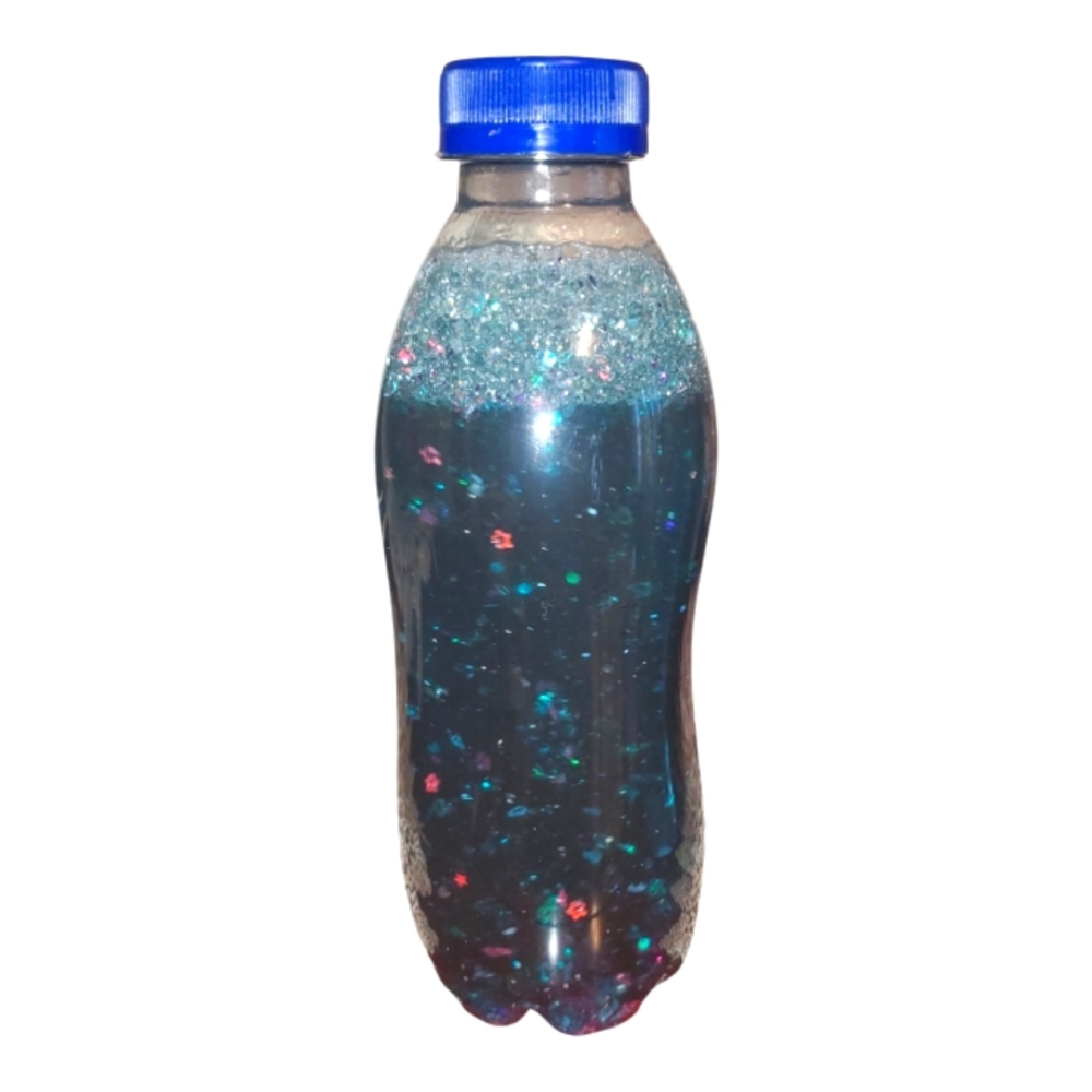 CUSTOM MADE SENSORY BOTTLES Keep your children busy Glittery Blue Party Bottle
